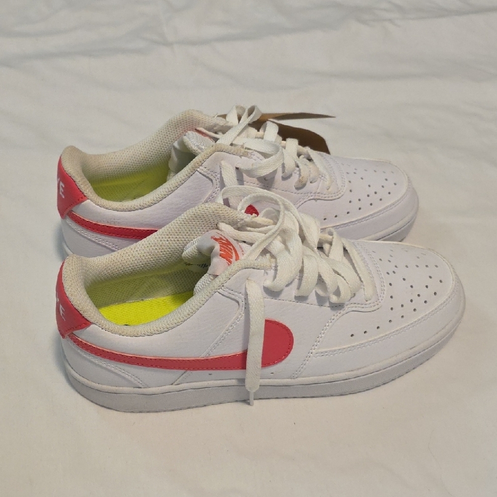 Nike White and Coral Womens Sneakers